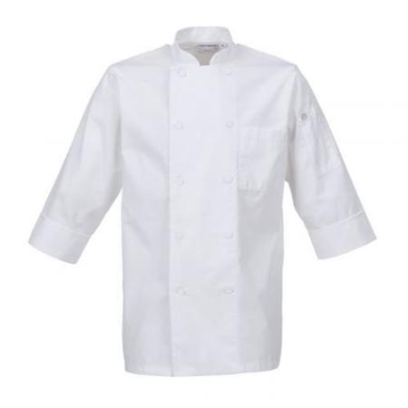 CHEF WORKS (XL) White 3/4 Sleeve Coat JLCL-WHT
